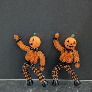 Halloween Beaded Pumpkin Figures